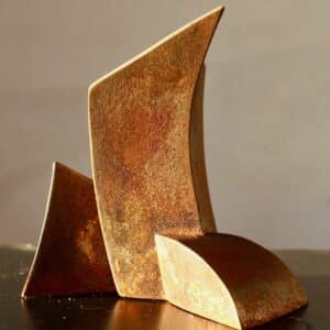 Lasard sculpture en acier, H 21 cm L 14 cm P 20 cm